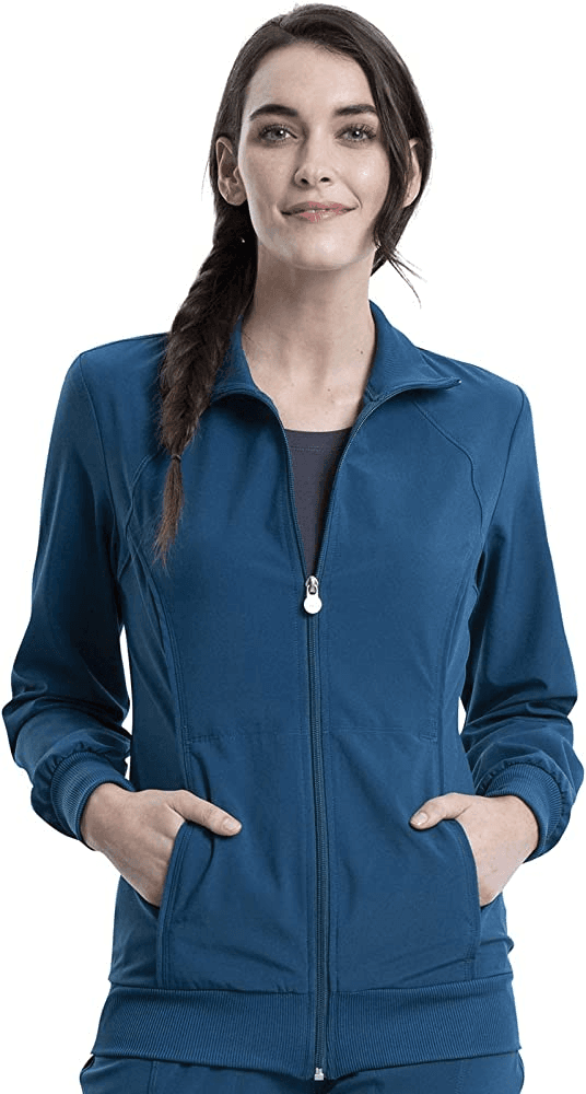 Professional Teal Green Zip-Front Scrubs Jacket