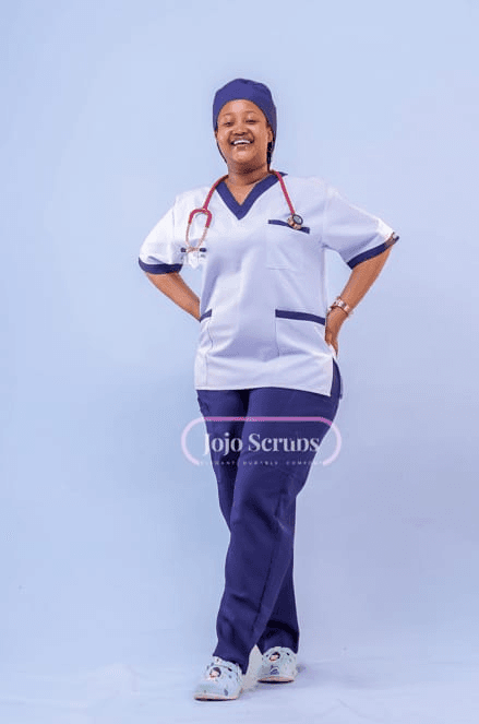 Professional Bold Contrast Nursing Scrub Set