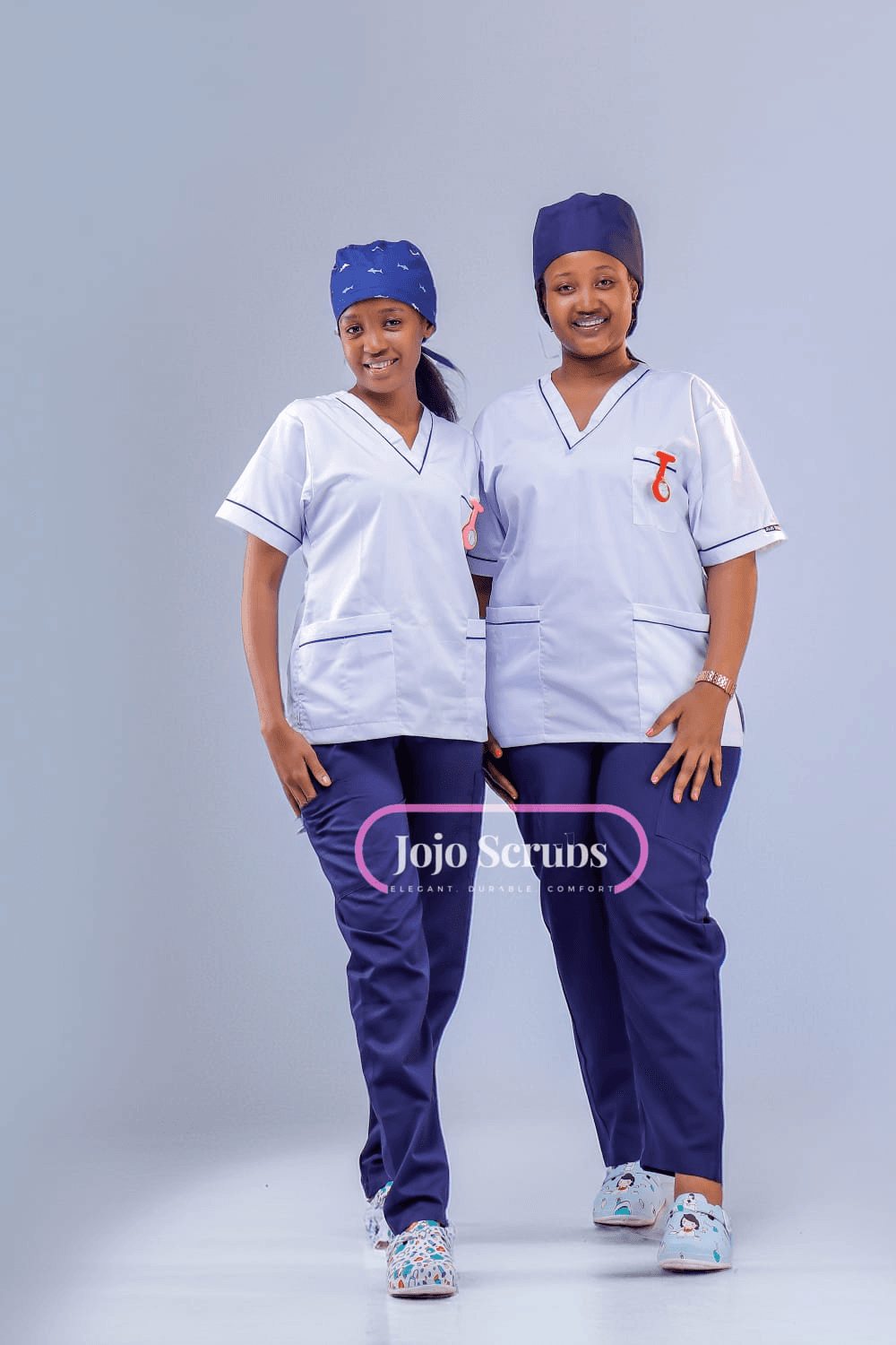 Professional Pinstripe Nursing Scrub Set