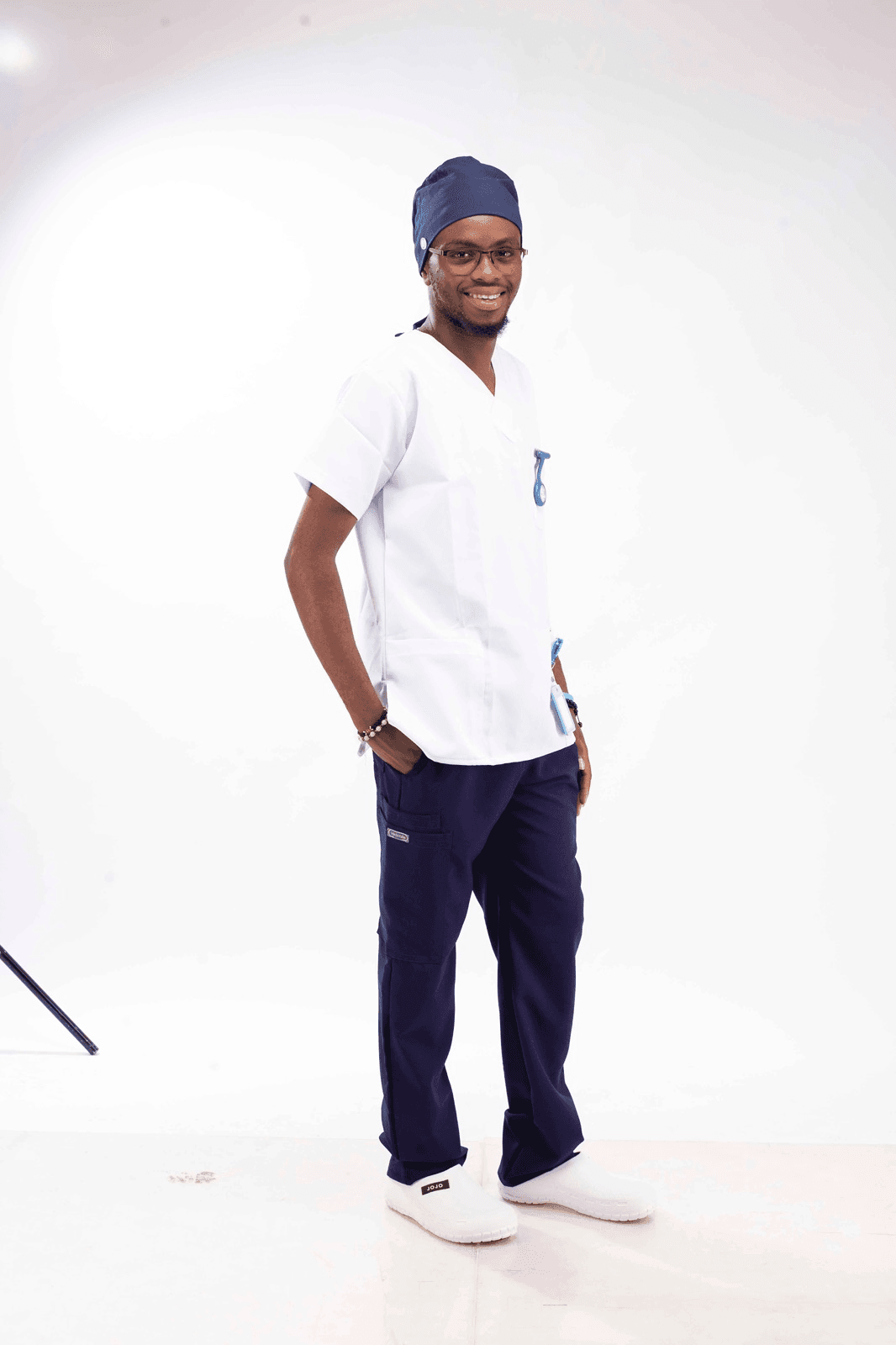 Professional Clinical Nursing Scrub Set for males- White