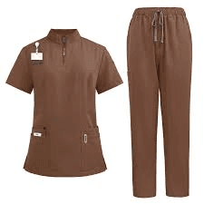 Coffee Brown Unisex Medical Scrub Set