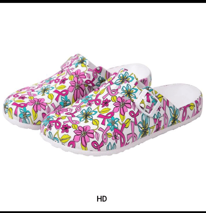 Premium Flower Print Floral Medical Clogs