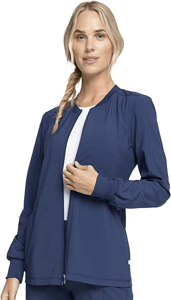 Professional Navy Blue Warm-Up Scrubs Jacket