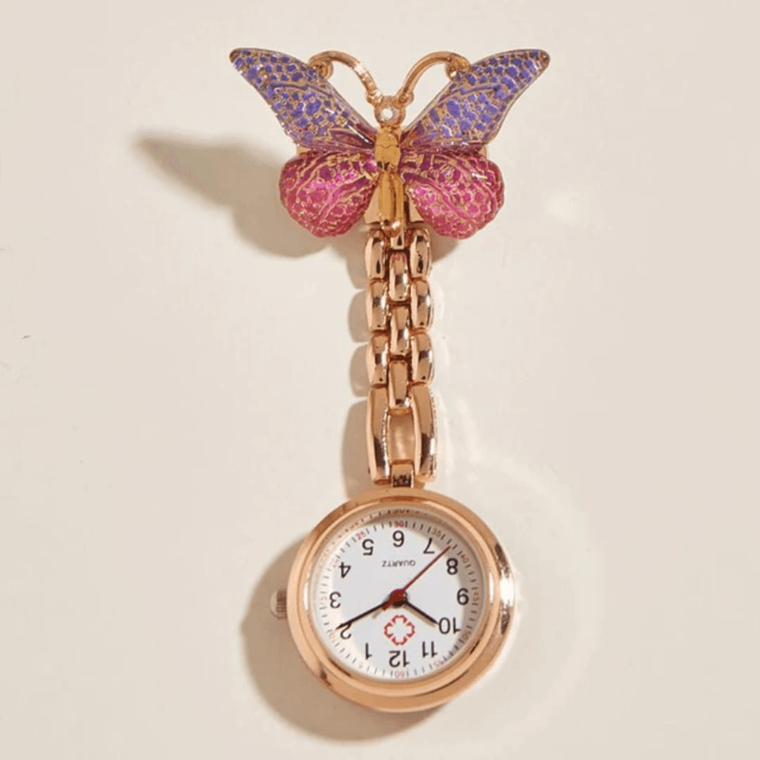 Elegant Butterfly Brooch Nurse Watch