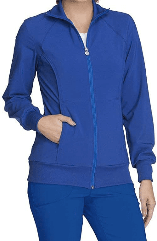 Professional Galaxy Blue Zip-Front Scrubs Jacket